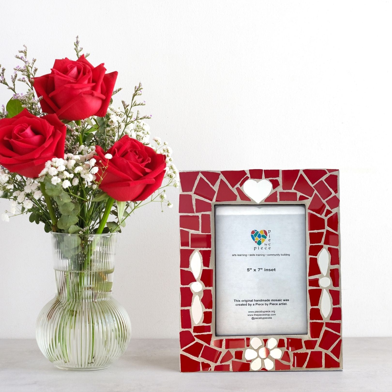 Little Red Love | 5x7 Picture Frame, Mosaic Home Decor Accents