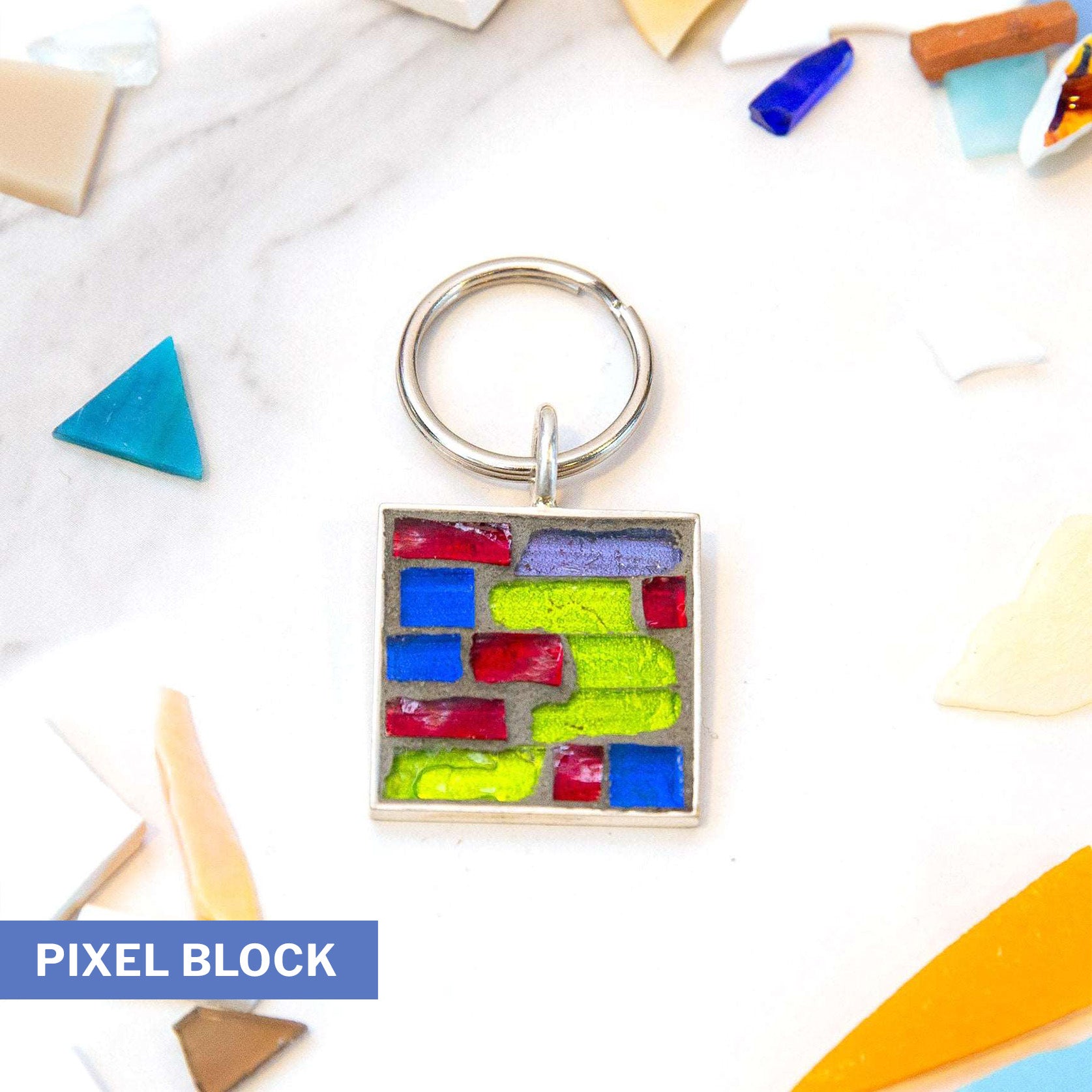 Silver Square Keychains – Choose Your Design