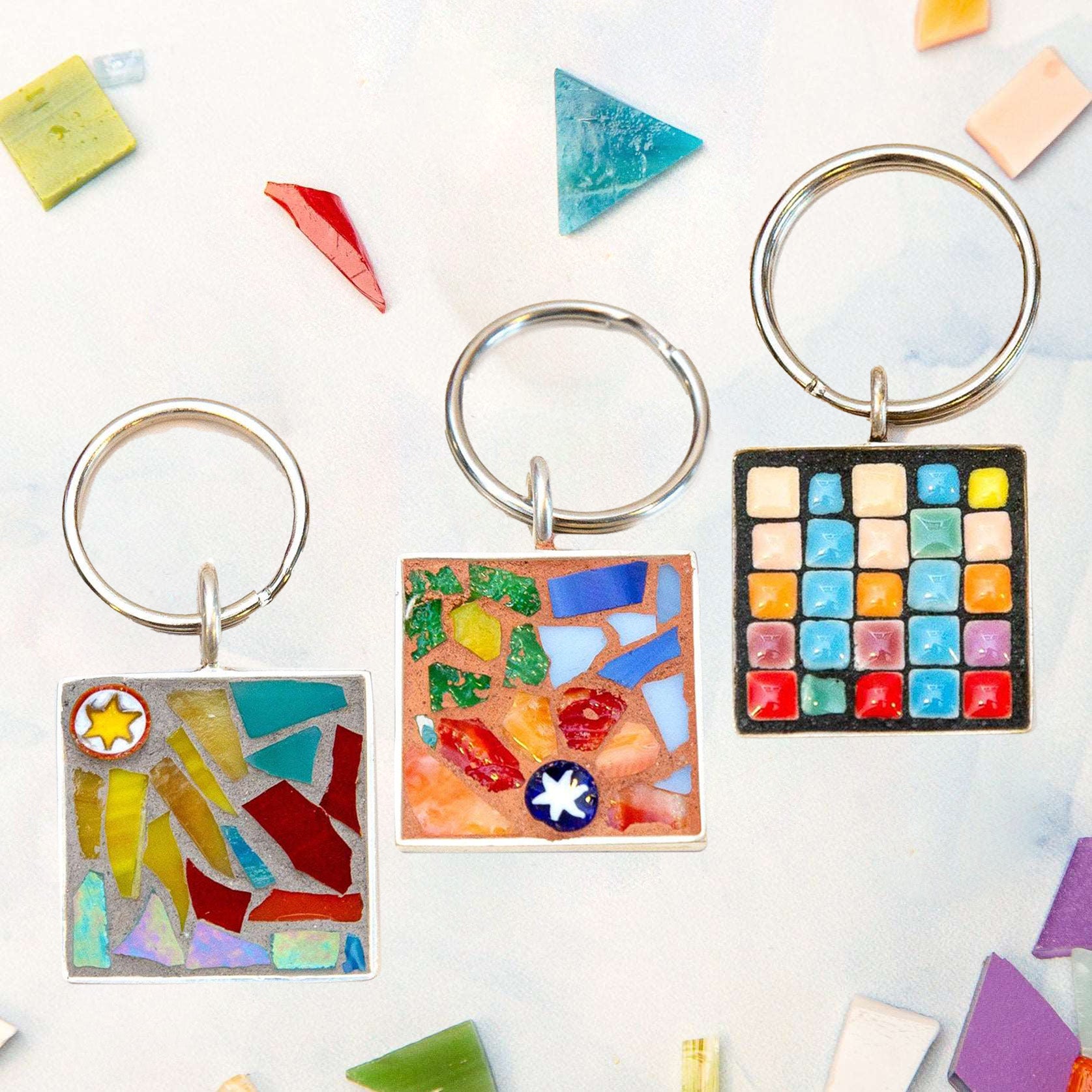 Silver Square Keychains – Choose Your Design Keychain, Handmade