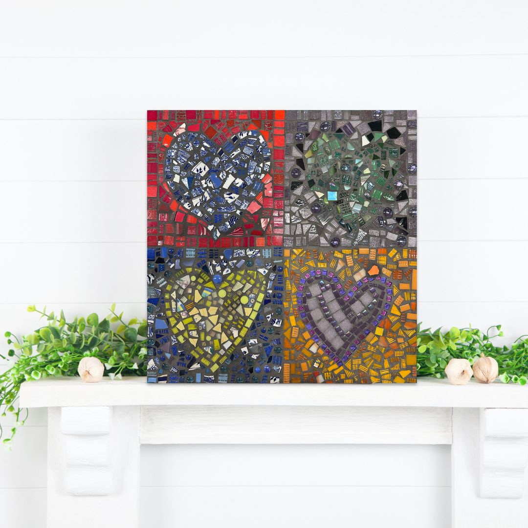 Four Hearts Mosaic