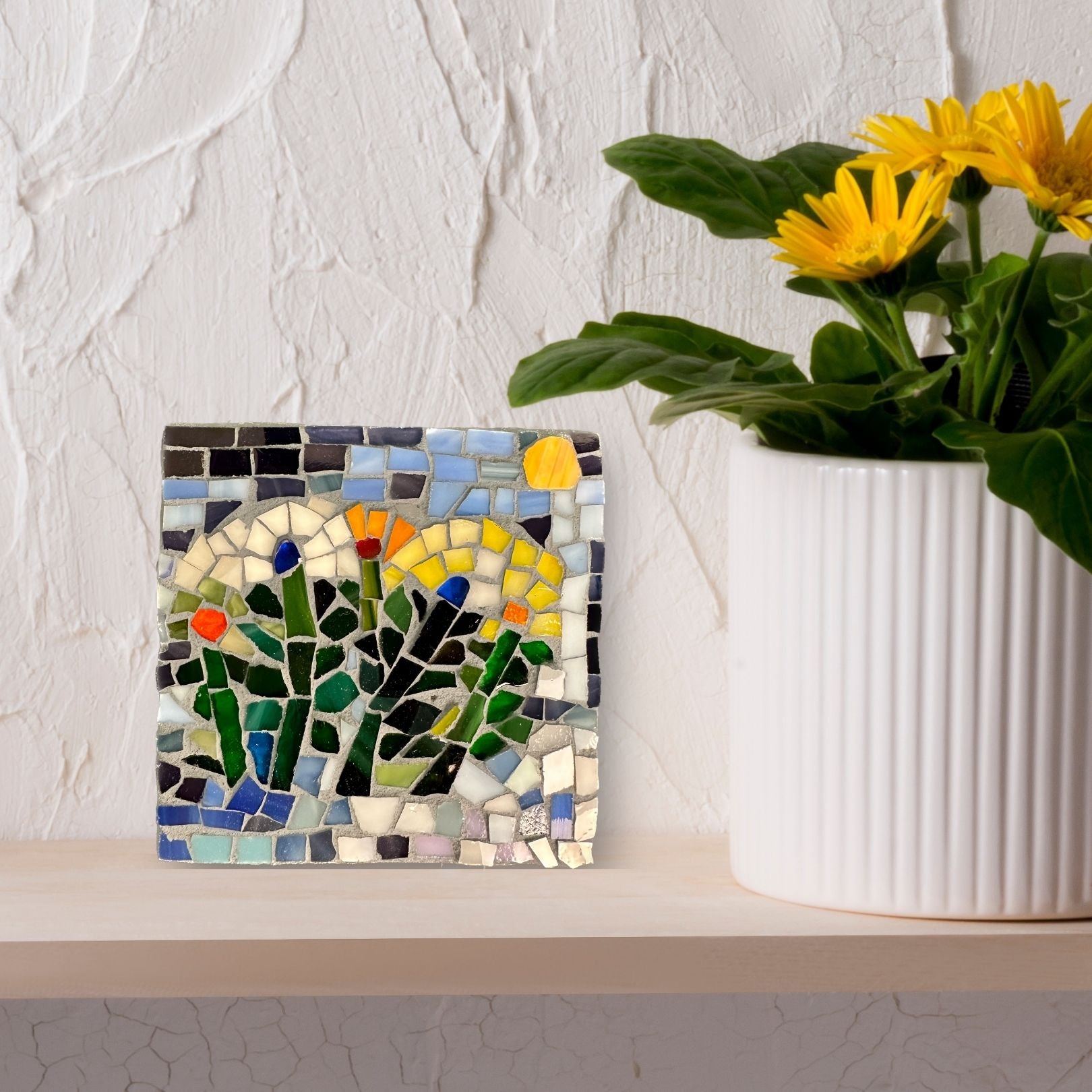 Yellow and White Flowers Tile