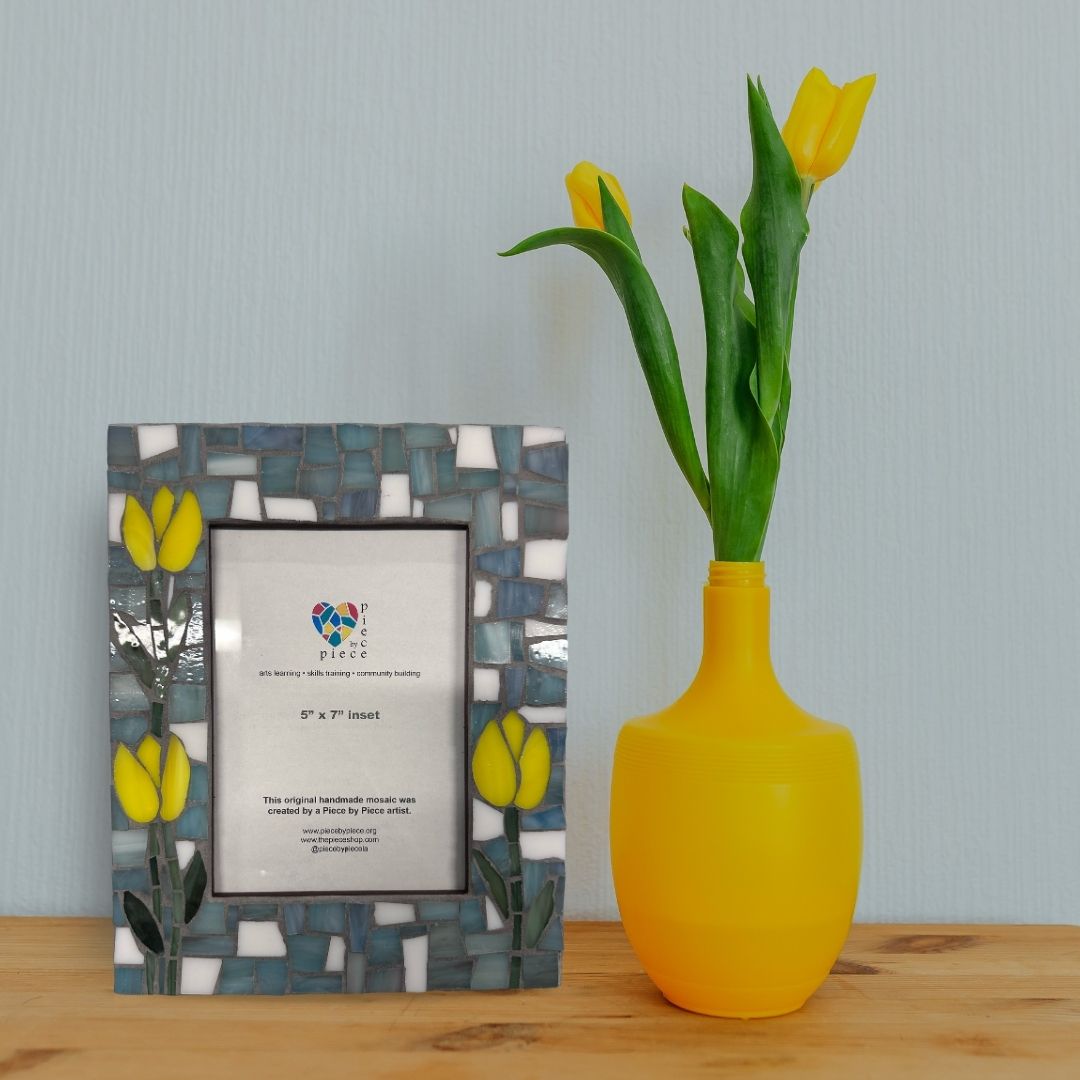Yellow Tulips on Slate