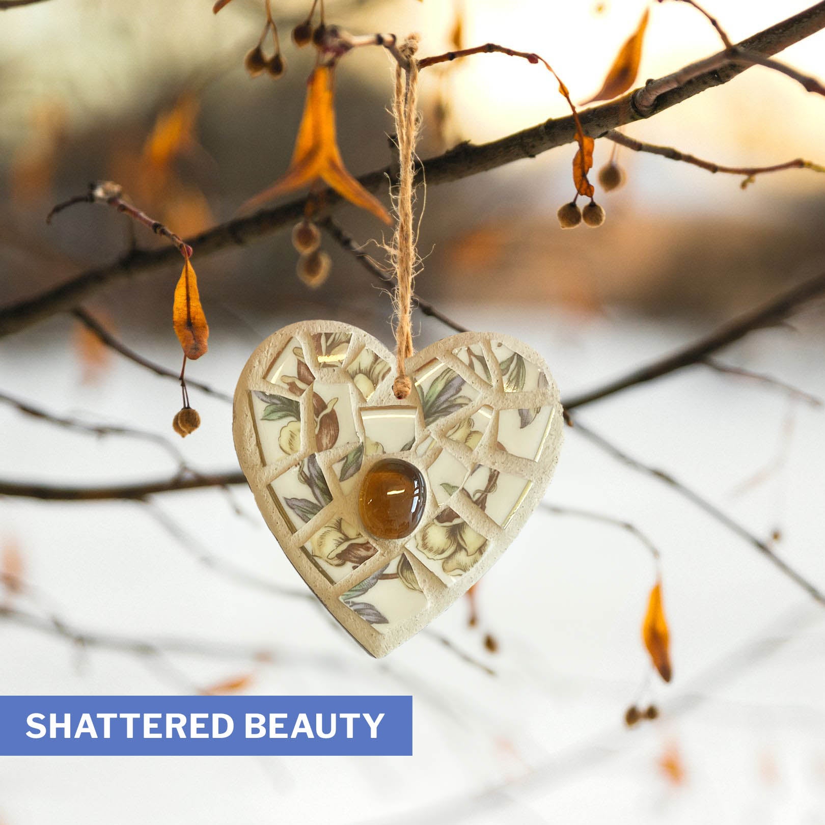 Nature-Inspired 3" Heart Ornament – Choose Your Design