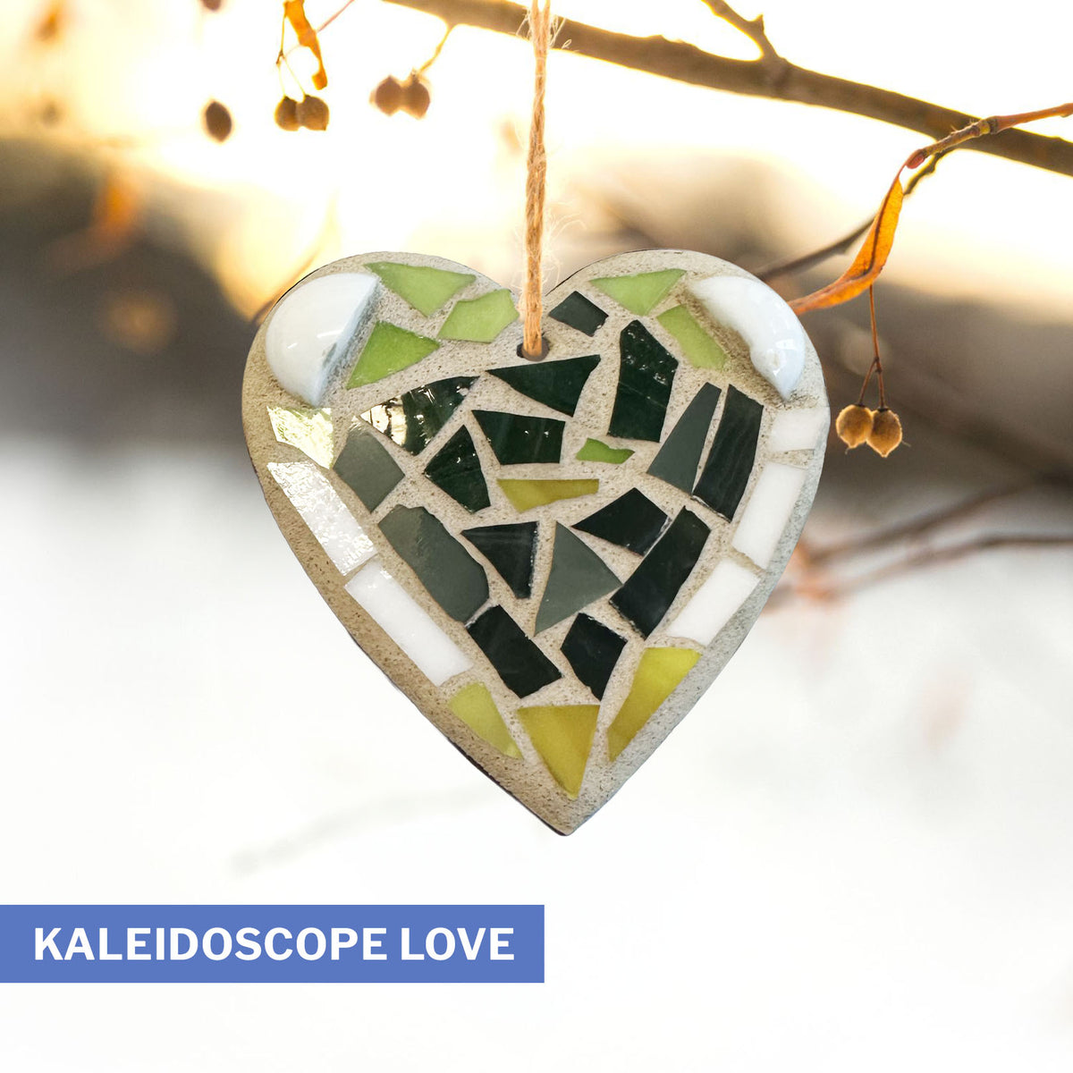 Blue/Green 3" Heart Ornament
