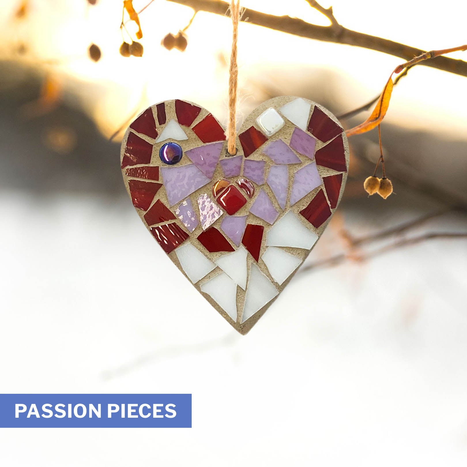 Pink/Purple 3" Heart Ornament – Choose Your Design