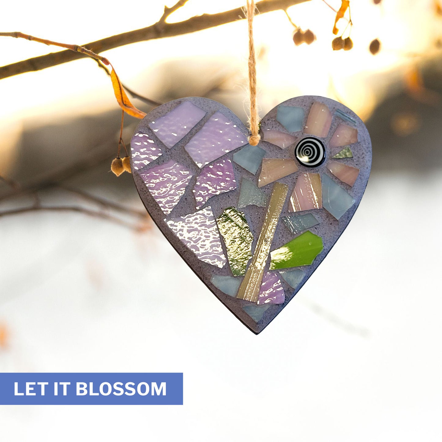 Floral 3" Heart Ornament – Choose Your Design