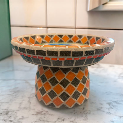 Aperture Pinwheel Mosaic Pedestal Bowl