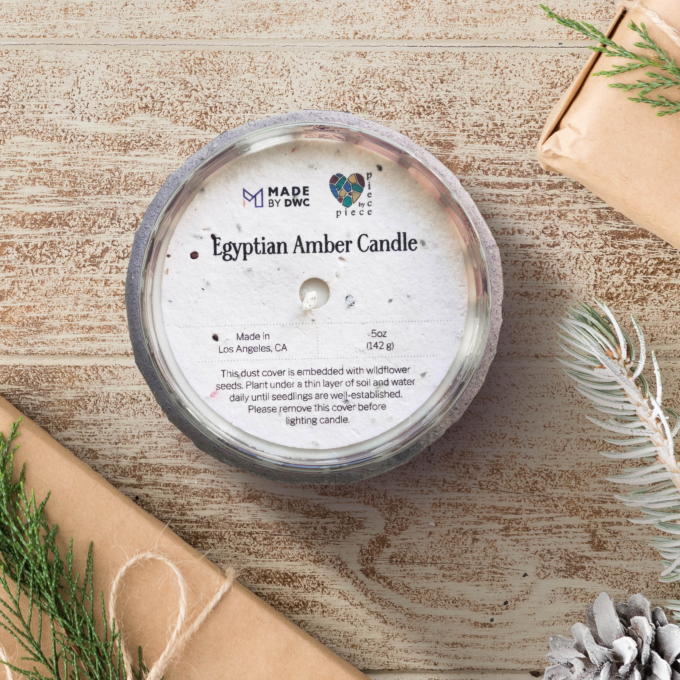 Dusty Rose Egyptian Amber 5 oz. Candle - Piece by Piece & Made by DWC Collaboration