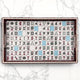 Game Night Party Tray with Mahjong Tiles and Burgundy Mosaic