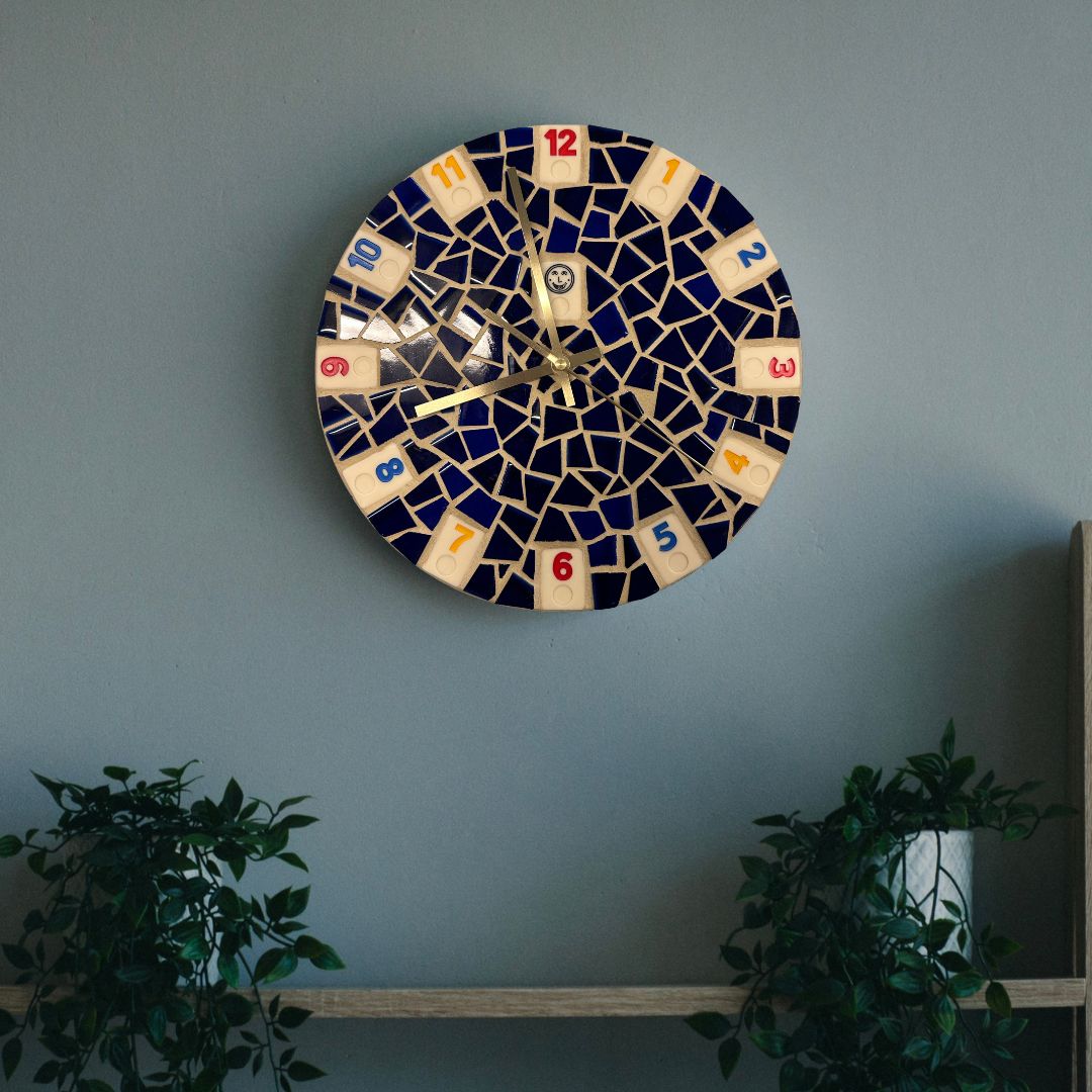 Happy Hour Clock with Cobalt Mosaic