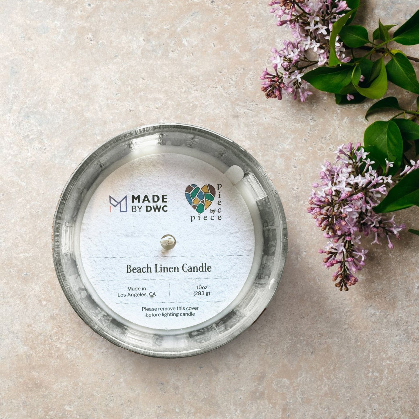 Crystal Snow 10 oz. Candle - Piece by Piece & Made by DWC Collaboration
