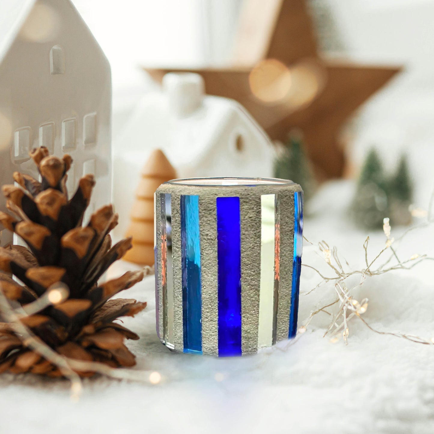 2" Seasonal Blue and Silver Votive