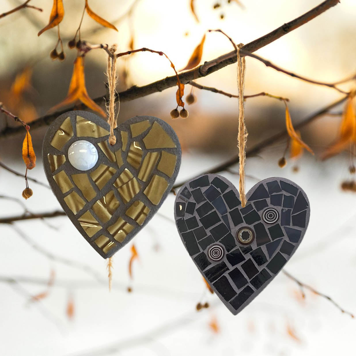 Brown/Black 3" Heart Ornament – Choose Your Design