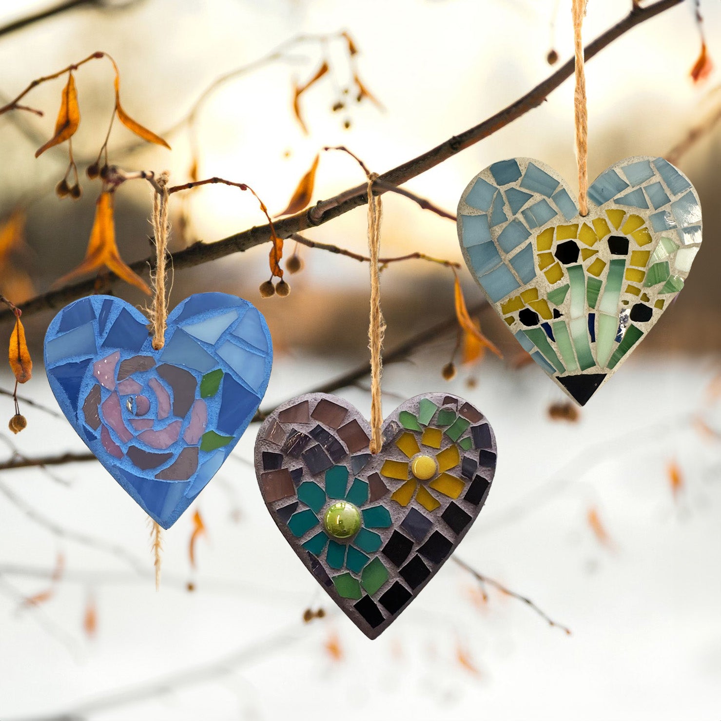 Floral 3" Heart Ornament – Choose Your Design