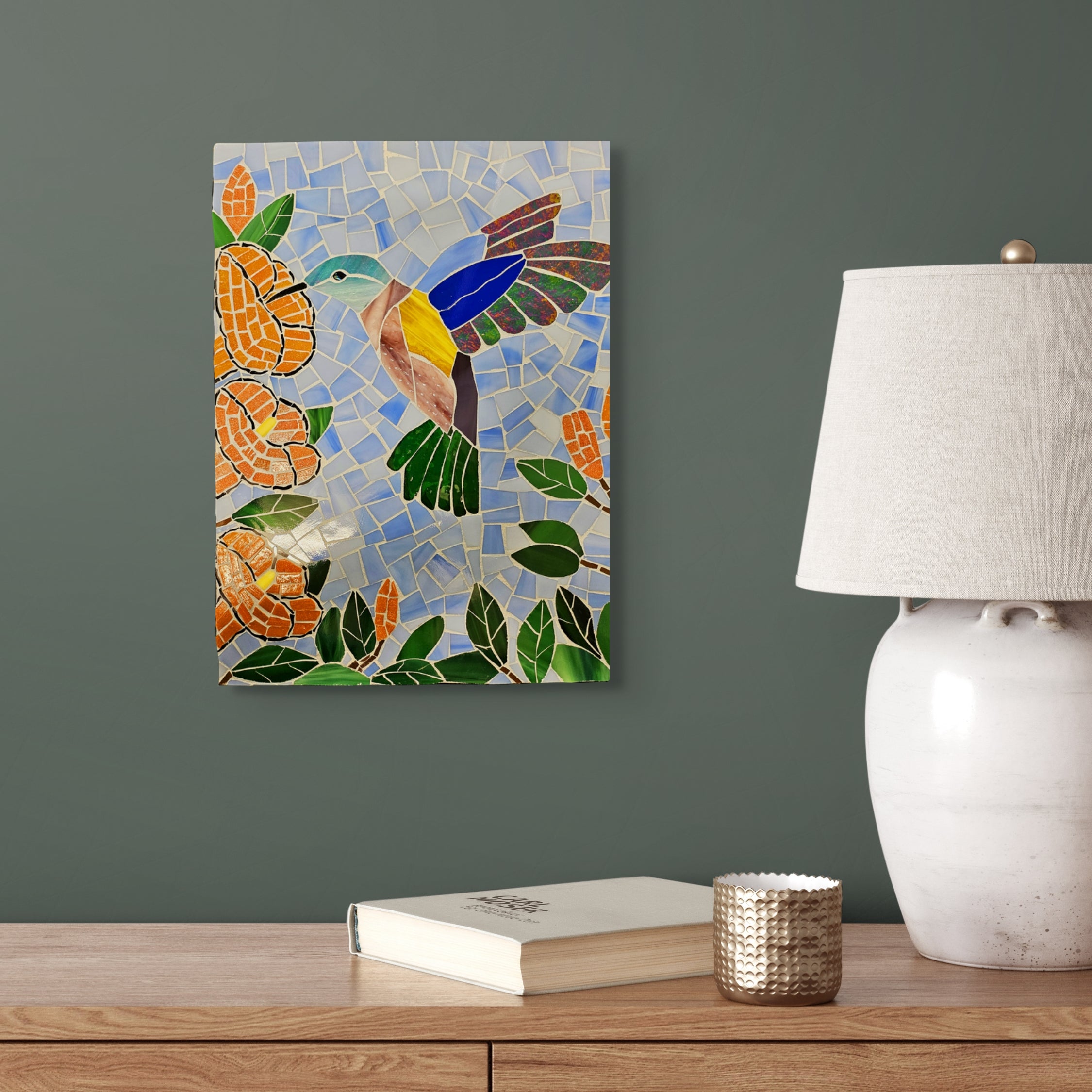 Hummingbird Among the Flowers | Animal, Mosaic Wall Art, Handmade Home ...