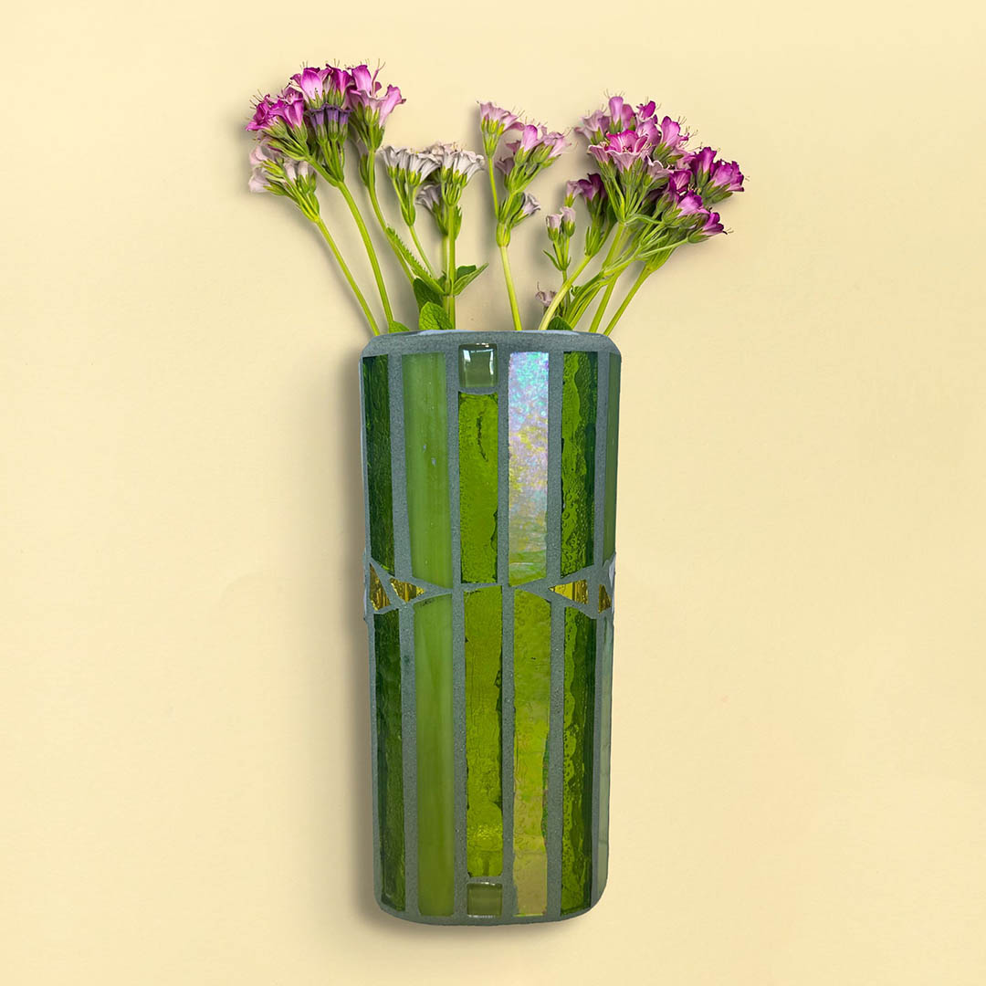 Prism Verde Wall-Hanging Vase
