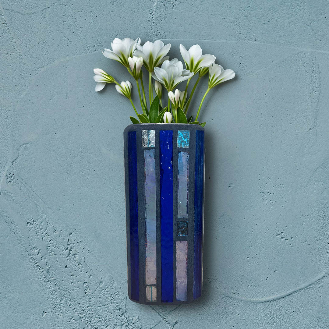 Prism Azure Wall-Hanging Vase