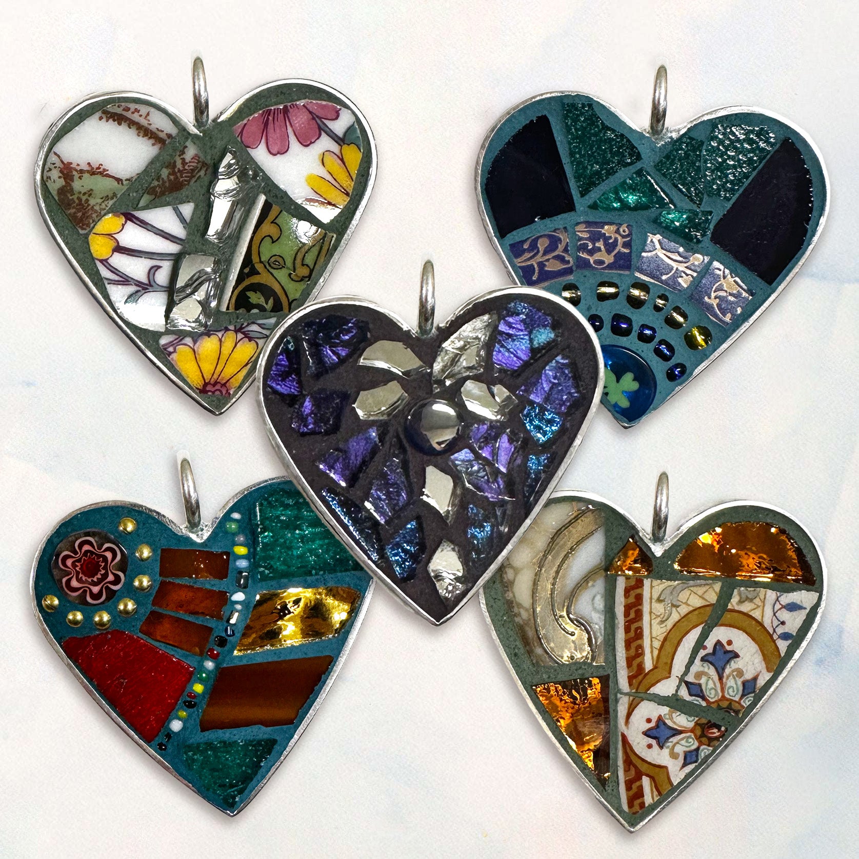 Silver Heart Pendants – Choose Your Design